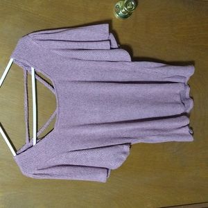 Maurices Pink ribbed square neck Cross Back top